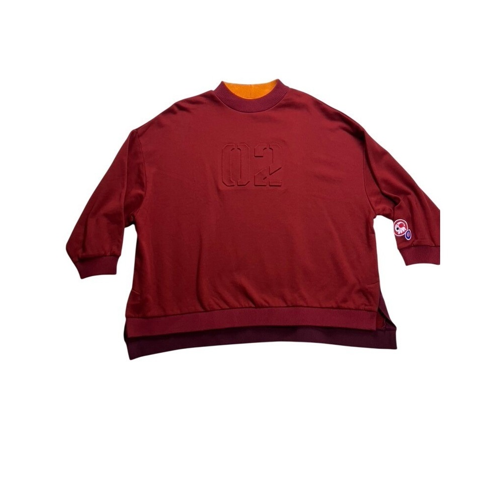 Graniph Evangelion Asuka Sweatshirt Womens Medium Red 02 Embossed Pullover Anime